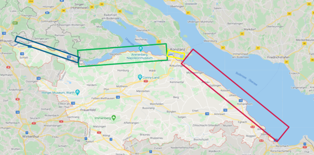 Die in der Landkarte eingezeichneten Gebiete wurden im Auftrag des Kantons Thurgau genauer untersucht. Es geht um die thermische Nutzung ...