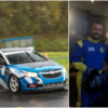 Felix und Oskar Müller in ihren Overalls am Nürburgring (rechts). Dort konnten sie in einem Tourenwagen erste Kilometer sammeln (links).