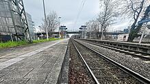 Kein Zug in Sicht am Bahnhof-Fürstenberg in Konstanz.
