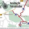 Diese Gemeindeverbindungsstraßen sollen im Rahmen des Pilotprojekts zu Fahrradstraßen umgewidmet werden.