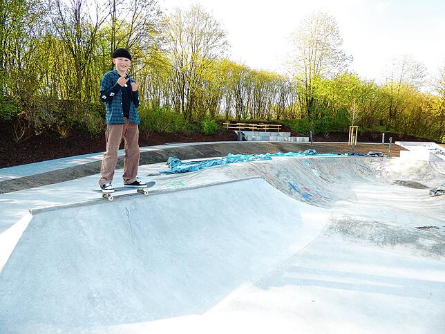 Der zwölfjährige Maarten freut sich darauf, wenn er die Anlage endlich nutzen kann.