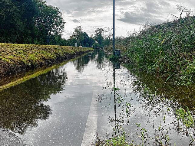 Bild 5: Eindrücke von den Überflutungen durch Starkregen in Radolfzell