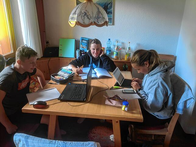 Büffeln in der Ferienwohnung.