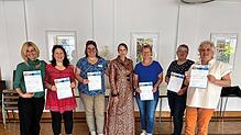 Die Qualifizierten von links: Jutta Mylius-Fichter, Patrizia Rauch, Ramona Jäger, Coachin Julia von Maydell, Katrin Grohme, Petra ...