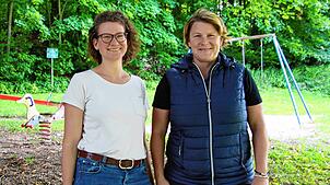 Amelie Waldvogel und Michaela Ruff setzen sich für eine Verbesserung auf dem Spielplatz am Osterholz ein.