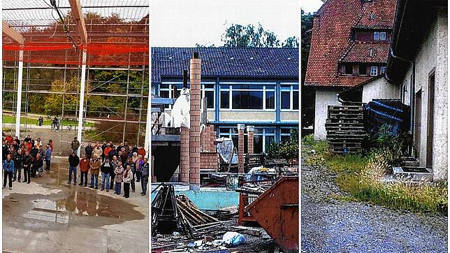Was hat sich in 50 Jahren getan? Ein mehr als gelungenes Großprojekt war der Bau der Talwiesenhallen (links), aber auch den Anbau an die ...