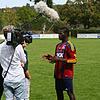 Kebba Manneh, genannt Mamadou, gestern bei den TV-Aufnahmen des SWR. Der Beitrag lief gestern Abend in der Landesschau.
