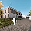 So soll der neue Kindergarten St. Michael in Ludwigshafen aussehen. Das Gemeindezentrum (hinten) bleibt bestehen.