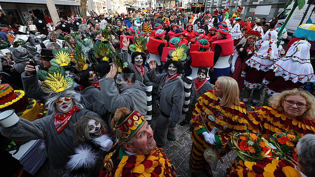 Buntes Treiben in Radolfzell: Die Veranstaltungen, hier der Sonntagsumzug, zogen an der Fasnacht viele Menschen an.