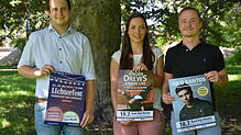 Daniel Limberger, Lena Klatt und Markus Spettel von der Kur- und Bäder GmbH kündigen eine grandiose Sommersinnfonie an.