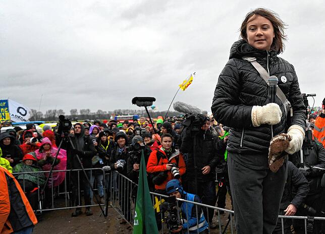Auch Klimaaktivistin Greta Thunberg war in Lützerath dabei.