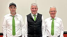 Der neugewählte Geschäftsführer Alex Lang, Joachim Tröndle (als Geschäftsführer am 1.1.2025 ausgeschieden) und Philipp Käppeler ...