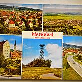 Die Kirche, das Schloss und die Landschaft prägen neben dem Turm das Bild von der Gehrenbergstadt – hier auf einer Ansichtskarte. ...