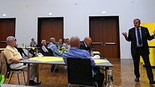 Hans-Ulrich Rülke bei seiner Ansprache beim Sigmaringer Bürgerdialog. &bdquo;Das ist keine Wahlkampfveranstaltung, wir wollen aber ...