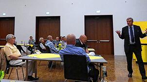 Hans-Ulrich Rülke bei seiner Ansprache beim Sigmaringer Bürgerdialog. &bdquo;Das ist keine Wahlkampfveranstaltung, wir wollen aber ...