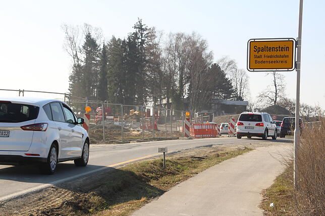 Die derzeitige Umfahrung zwischen Efrizweiler und Spaltenstein. Ab Mitte April soll sie außer Betrieb genommen und auf die andere Seite ...
