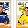 Die Vorsitzenden Michael Eschle (Gütenbach/links) und Dirk Hofmeier (Neukirch) unterzeichnen den Vertrag der neuen Spielgemeinschaft. ...