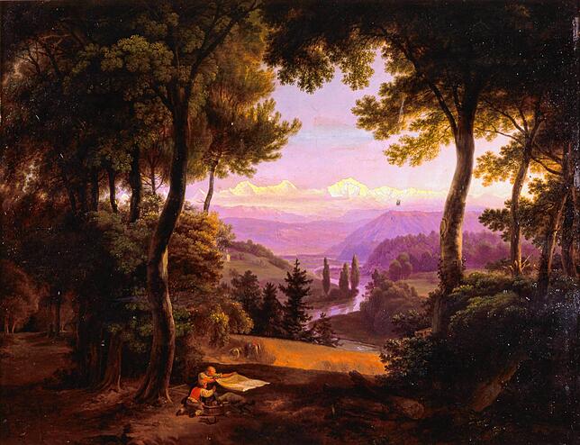 Wessenberg liebte die Schweiz: „Landschaft an der Aare“, 1818, von seinem Zeitgenossen Johann Georg Volmar.