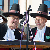 Ratsschreiber Matthias Röhrenbach und Narrenbürgermeister Hubert Lehle.