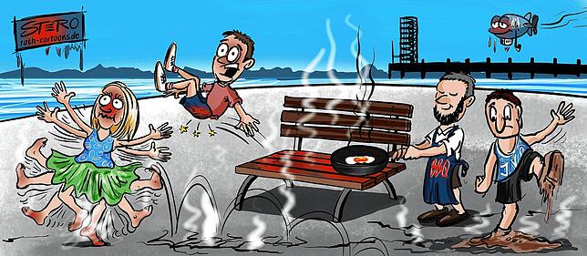 Die Hitzewelle hat die Stadt im Griff. Auf den versiegelten Flächen in der Stadt könnte man Spiegeleier braten.
