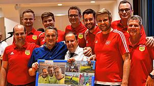 Abschied: Der Schiedsrichterausschuss des Bezirks Hochrhein mit (von links) Lukas Gäng, Timo Bugglin, Christian Eiletz, Marco Brendle, ...