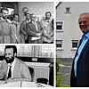Bernhard Volk in den Jahren 1989 nach der ersten Wahl zum Bürgermeister, 1997 am Schreibtisch und 2020 vor dem Rathaus.