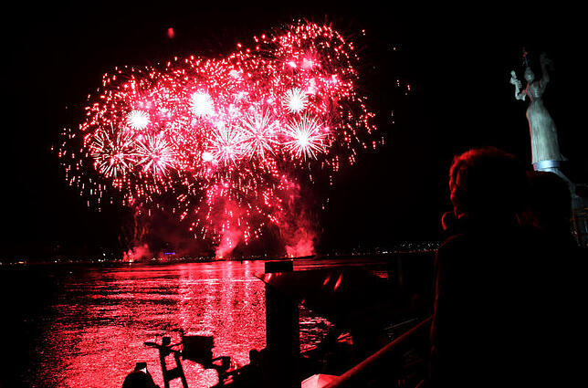 Der jährliche Höhepunkt des Seenachtfests -  das Feuerwerk.