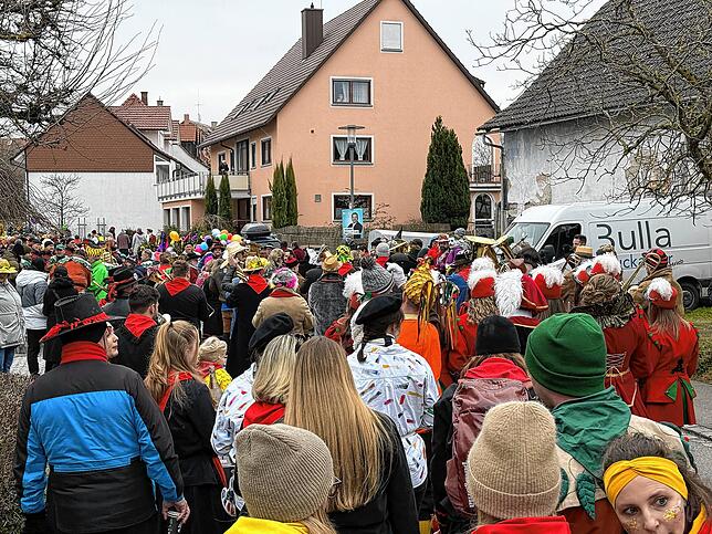 Bild 15: Katzenzunft und zahlreiche Gäste feiern im Dorf