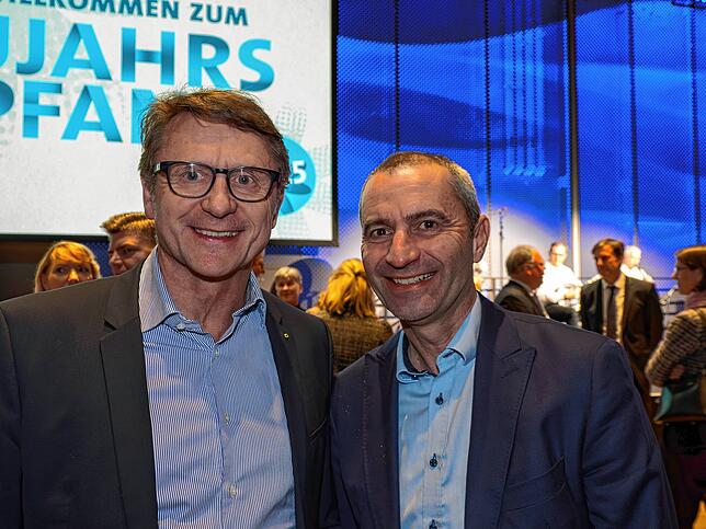 Bernhard Klauser von der Industrievereinigung Schaffhausen und Martin Bantle von Zürich Versicherungen Konstanz.