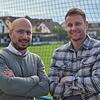 Mohamed Karaki (links), Sportlicher Leiter des SC Konstanz-Wollmatingen und Fabian Wilhelmsen, Trainer des Türkischen SV Singen. Am ...