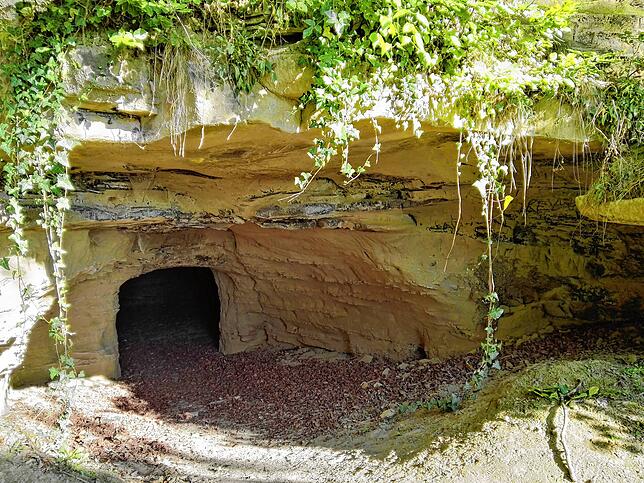 Die Heidenhöhlen bei Stockach wurden einst von Menschenhand in den Sandstein gegraben.