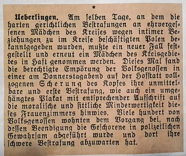 Bericht in der Bodensee-Rundschau vom 10. Mai 1941.