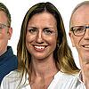 Von links: Marius Müller (Freie Wähler), Marie Herrmann (die Basis) und Helmut Kruse-Günter (MLPD) sind Direktkandidaten für die ...