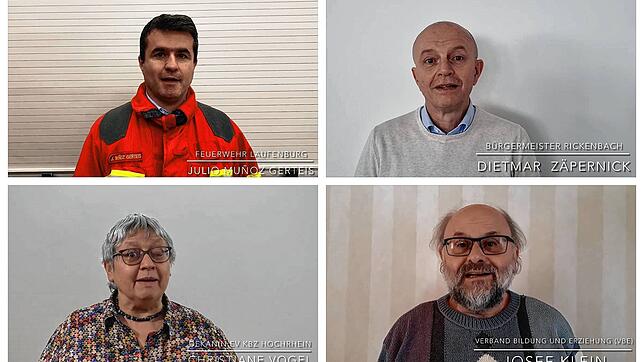 Werben fürs Impfen: Julio Muñoz Gerteis (Feuerwehr Laufenburg), Dietmar Zäpernick (Bürgermeister von Rickenbach), Josef Klein (Verband ...