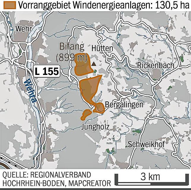 Bild 1: Der Gemeinderat will keine Windräder an der Hotzenwaldkante