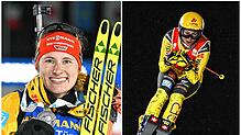 Es war eine der Überraschungen der Biathlon-WM 2024: Janina Hettich-Walz (linkds) gewann Silber. Daniela Maier konnte in Val Thorens ...