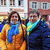 Die beiden Freundinnen Nataiya Posokhova (links) und Elena Korocencev bei der Friedenskundgebung in Waldshut.