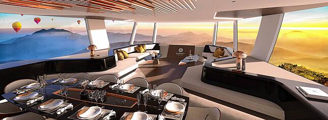 Luxuriös auch innen: Die AirYacht soll vor allem für sehr gut betuchtes Publikum attraktiv sein (Illustration).
