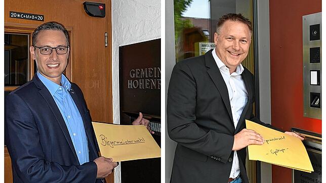 Links der Hohenfelser Bürgermeister Florian Zindeler und rechts der Eigeltinger Bürgermeister Alois Fritschi.