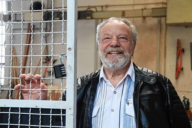 Werner Hermann an seiner alten Arbeitsstelle.