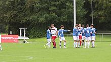 Die Spieler des SC Markdorf nach dem Führungstreffer durch Felix Vögele