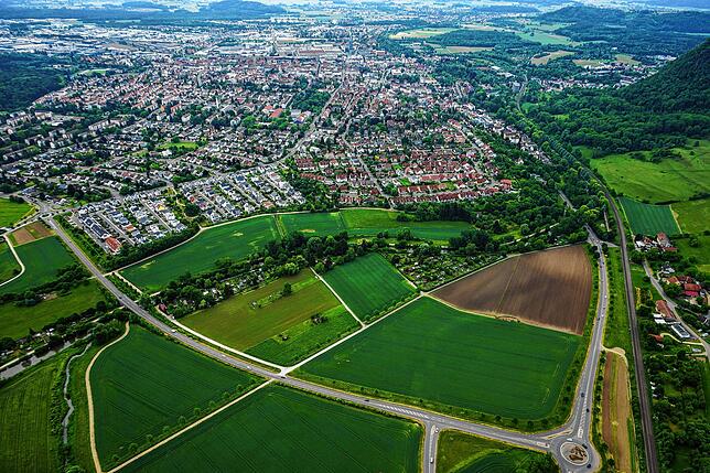 Mit diesem Grundstück ging die Stadt Singen ins Rennen um einen Standort für eine mögliche neue Kreisklinik.