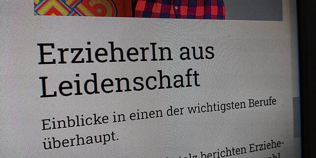 Auf der Website der Stadt Konstanz kommt unter anderem das Binnen-I zum Einsatz, wie hier bei einem Text zu „ErzieherIn aus ...