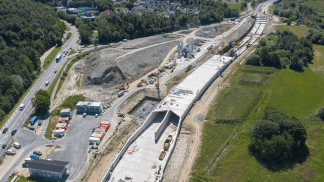 Eindrücke vom B33-Tunnel Waldsiedlung: Die Bauarbeiten im Juni 2020.