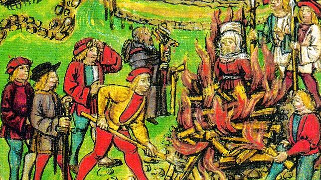 Anna Vögtlin aus Bischoffingen (Breisgau) wird vor den Mauern von Willisau als angebliche Hexe verbrannt.