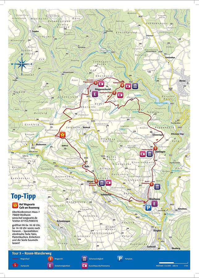 Wandertouren in der Region - Tour 5: Rosen-Wanderweg Wandertouren in der Region - Tour 5: Rosen-Wanderweg