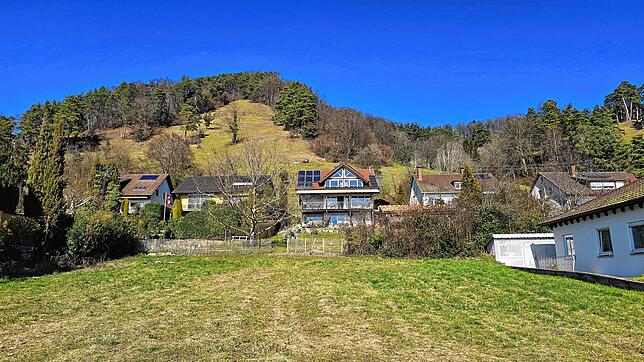 Auch eine völlig freie, von Hecken umgebende Wirtschaftswiese, hier oberhalb der Weinbergstraße zu sehen, befindet sich im ...