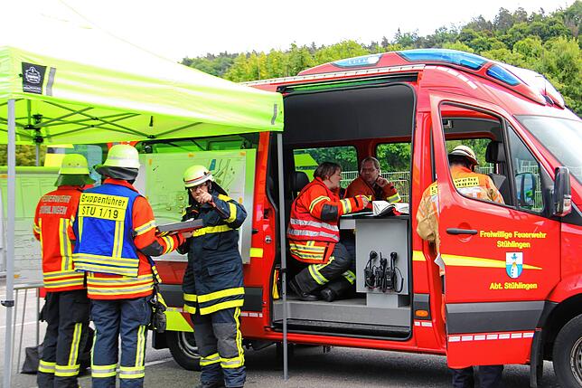 Bild 25: Gemeinsame Probe der Sto-Werkfeuerwehr und der Freiwilligen Feuerwehren