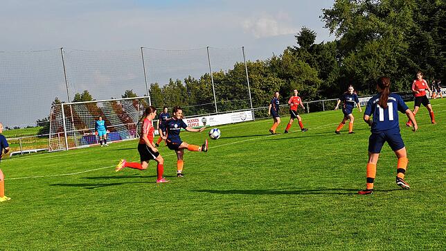 Damenmannschaften treten seit 2024 ebenfalls beim Schertle-Schmidt-Sport-Turnier des FC Birkendorf an. Während einer dieser Begegnungen ...