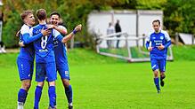 Jubel beim FC Radolfzell über den Derbysieg gegen den VfR Stockach.